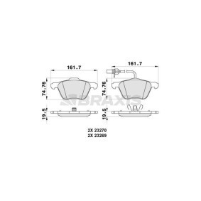 Compre Pastilhas de travão da BRAXIS AB0289 a um preço baixo por 23,87 €