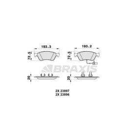 Compre Pastilhas de travão da BRAXIS AB0320 a um preço baixo por 42,63 €