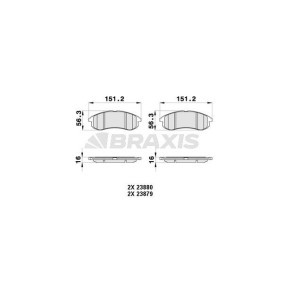 Compre Pastilhas de travão da BRAXIS AB0372 a um preço baixo por 20,50 €