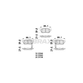Compre Pastilhas de travão da BRAXIS AB0455 a um preço baixo por 11,85 €