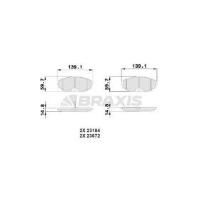 Compre Pastilhas de travão da BRAXIS AB0509 a um preço baixo por 16,84 €