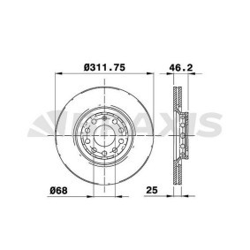 Bremsscheibe für SKODA von BRAXIS