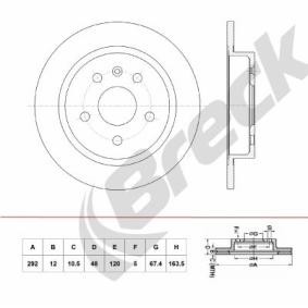 Achetez des Disque de frein BRECK BR 063 SA100 à prix pour 41,55 €