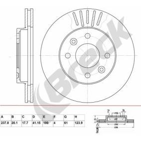 Achetez des Disque de frein BRECK BR 327 VA100 à prix pour 24,41 €