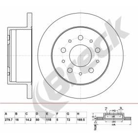 Achetez des Disque de frein BRECK BR 334 VA100 à prix pour 56,00 €