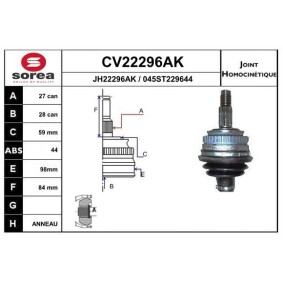 Gelenksatz, Antriebswelle CV22296AK von EAI günstig für 64,02 € online kaufen