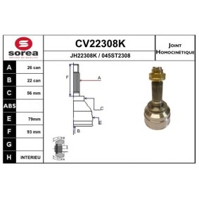 Gelenksatz, Antriebswelle CV22308K von EAI günstig für 46,89 € online kaufen