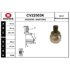 Gelenksatz, Antriebswelle CV22503K von EAI günstig für 49,55 € online kaufen