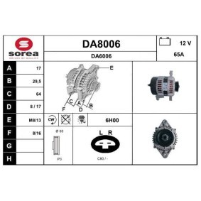 Lichtmaschine DA8006 von SNRA günstig für 183,68 € online kaufen