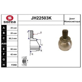 Gelenksatz, Antriebswelle JH22503K von SNRA günstig für 112,53 € online kaufen