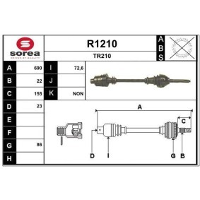 Compre Veio de transmissão da SNRA R1210 a um preço baixo por 237,92 €