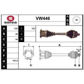 Acquista Semiasse da SERA VW446 a buon mercato per soli 168,90 €