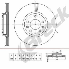Achetez des Disque de frein BRECK BR 434 VA100 à prix pour 50,89 €