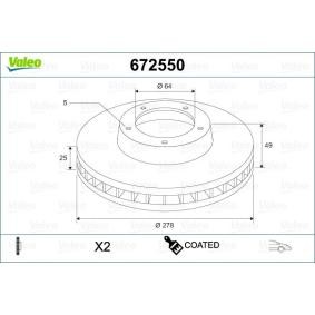 Bremsscheibe 672550 von VALEO günstig für 42,74 € online kaufen