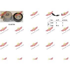 Comprar Juego de correas trapeciales poli V de AUTOKIT 06.0014 a bajo precio de 109,62 €