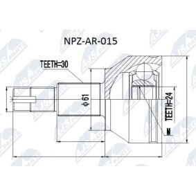 Compre Jogo de apoios, veio de transmissão da NTY NPZ-AR-015 a um preço baixo por 39,10 €
