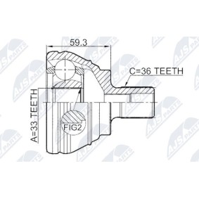 Gelenksatz, Antriebswelle NPZ-VW-039 von NTY günstig für 42,47 € online kaufen