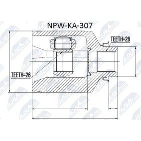Compre Jogo de apoios, veio de transmissão da NTY NPW-KA-307 a um preço baixo por 41,60 €