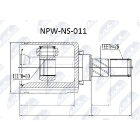 Compre Jogo de apoios, veio de transmissão da NTY NPW-NS-011 a um preço baixo por 53,15 €