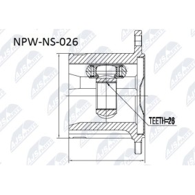 Compre Jogo de apoios, veio de transmissão da NTY NPW-NS-026 a um preço baixo por 69,31 €