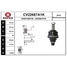 Gelenksatz, Antriebswelle CV22687A1K von EAI günstig für 74,75 € online kaufen