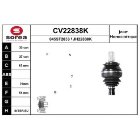 Gelenksatz, Antriebswelle CV22838K von EAI günstig für 62,26 € online kaufen
