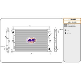 Kühler, Motorkühlung 129.081 von AHE günstig für 266,24 € online kaufen
