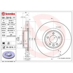 Bremsscheibe 09.C819.11 von BREMBO günstig für 88,85 € online kaufen