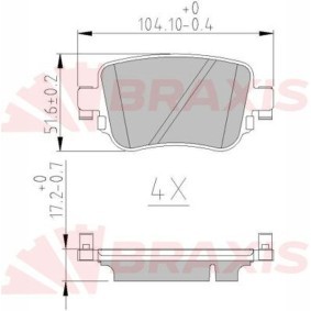 Compre Pastilhas de travão da BRAXIS AA0621 a um preço baixo por 20,44 €