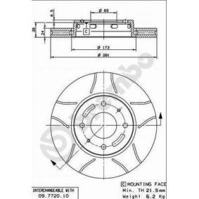 Bremsscheibe für MITSUBISHI von BREMBO