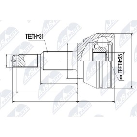 Achetez des Jeu de joints, arbre de transmission NTY NPZ-CH-015 à prix pour 32,29 €