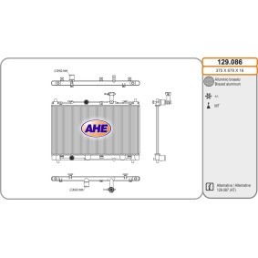 Kühler, Motorkühlung 129.086 von AHE günstig für 214,01 € online kaufen