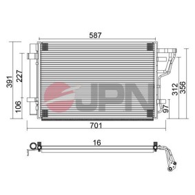 Acquista Condensatore climatizzatore da JPN 60C0327-JPN a buon mercato per soli 73,83 €