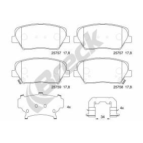 Achetez des Plaquettes de frein BRECK 25757 00 701 00 à prix pour 49,94 €