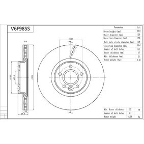 Comprar Disco de freno de AISIN V6F985S a bajo precio de 54,95 €