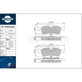 Achetez des Plaquettes de frein ROTINGER RT 1PD19120 à prix pour 33,89 €
