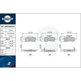 Achetez des Plaquettes de frein ROTINGER RT 1PD20070 à prix pour 32,97 €