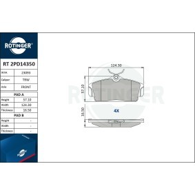 Bremsbeläge RT 2PD14350 von ROTINGER günstig für 32,90 € online kaufen