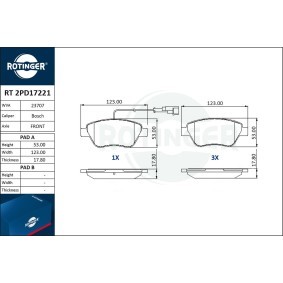 Achetez des Plaquettes de frein ROTINGER RT 2PD17221 à prix pour 40,14 €