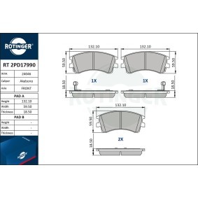 Achetez des Plaquettes de frein ROTINGER RT 2PD17990 à prix pour 41,40 €