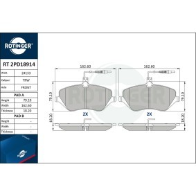 Bremsbeläge RT 2PD18914 von ROTINGER günstig für 59,00 € online kaufen