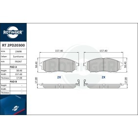 Bremsbeläge RT 2PD20300 von ROTINGER günstig für 46,46 € online kaufen