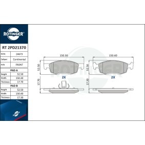 Bremsbeläge RT 2PD21370 von ROTINGER günstig für 46,34 € online kaufen