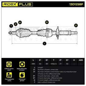 Antriebswelle 13D1258P von RIDEX PLUS günstig für 104,60 € online kaufen