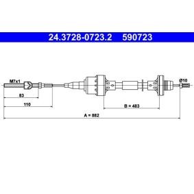 Kupplungsseil 24.3728-0723.2 von ATE günstig für 41,36 € online kaufen