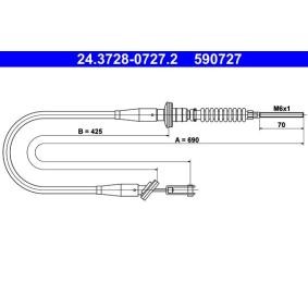 Kupplungsseil 24.3728-0727.2 von ATE günstig für 28,81 € online kaufen
