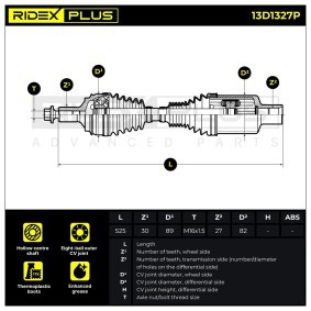 Antriebswelle 13D1327P von RIDEX PLUS günstig für 229,12 € online kaufen