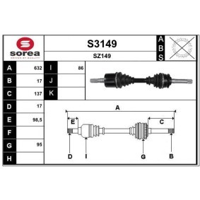 Achetez des Arbre de transmission SNRA S3149 à prix pour 228,04 €