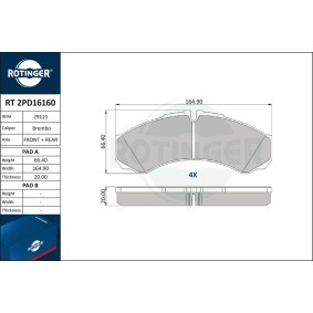 Achetez des Plaquettes de frein ROTINGER RT 2PD16160 à prix pour 59,96 €