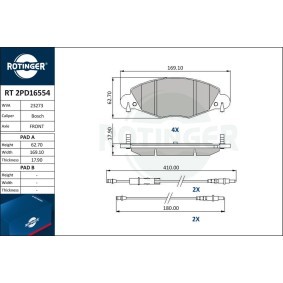 Bremsbeläge RT 2PD16554 von ROTINGER günstig für 62,16 € online kaufen